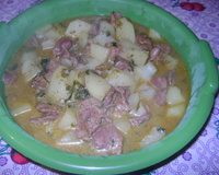 Moela de frango com batata