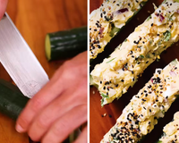 Adeus amendoim: barquinho de pepino é a receita crocante que ganhou meu coração quando quero beliscar algo salgado