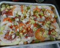 Pizza de pão de forma