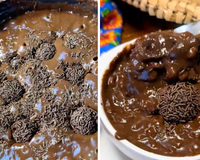 Você já experimentou canjica de brigadeiro? Conheça a versão cremosa que une duas paixões nacionais