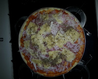 Pizza de arroz com rabanete