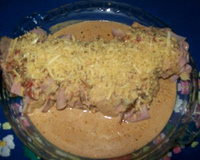 Lagarto recheado de forno