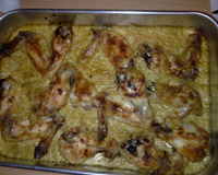 Asa de frango com creme de cebola