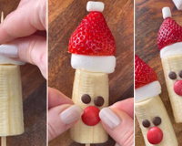 Minha receita natalina com banana e morango que as crianças AMAM é fácil de fazer e ainda decora a mesa!