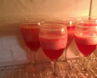 Gelatina com creme rosado