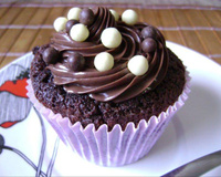 Cupcake amanteigado de chocolate com Nutella