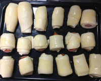 Enroladinho de presunto e queijo