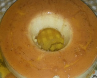 Pudim de banana com cobertura de brigadeiro