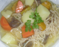 Sopa com carne seca da Elis