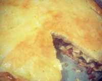 Torta salgada de Calabresa e Palmito