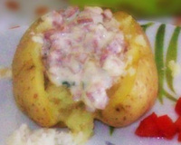 Batata recheada assada no microondas