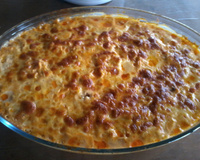 Gratinado de batatas com frango e bacon