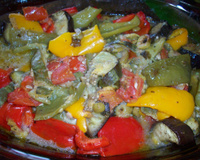 Peixe com legumes ao forno