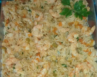 Arroz à grega com camarão