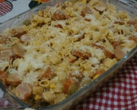 Macarrão com salsicha delícia