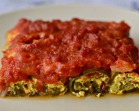 Nutricionistas concordam: “Os canelones mais leves não contêm farinha; em vez disso, são feitos com 2 abobrinhas e 120g de frango.”