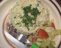 Risoto cremoso de frango com queijo