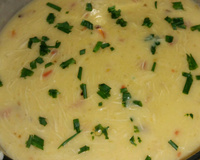 Caldo de mandioca com frango