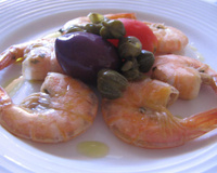 Camarões flambados à minha moda