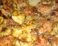Frango assado com batata