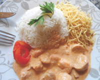 Estrogonofe de camarão