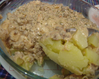 Batata cremosa com carne moída