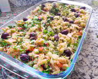 Salada de grão-de-bico com bacalhau caseira