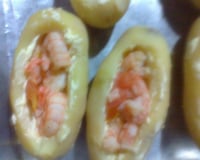 Batata recheada com camarão