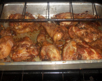 Frango assado ao creme de cebola e azeite