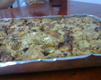 Cuca de banana com farofa