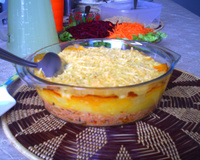 Escondidinho de frango com macaxeira