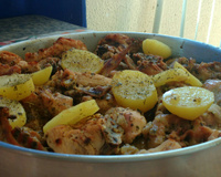 Frango assado com batata