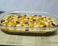 Mousse delicioso de maracujá com chocolate