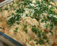 Risoto de camarão e lula