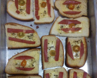 Sanduíche aberto de forno