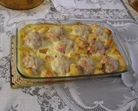 Coxa de frango ao requeijão e bacon