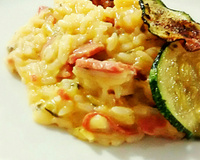 Risoto de abobrinha com linguiça defumada