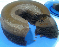 Bolo com pudim chocolate