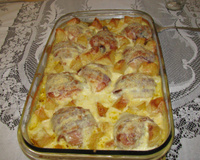 Coxa de frango ao requeijão e bacon