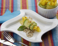 Rolê de abobrinha recheado com manga