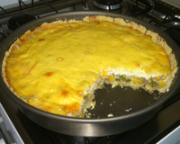 Quiche de queijo com presunto