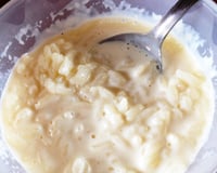 Arroz doce com coco ralado