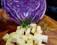 Repolho roxo aos 2 queijos