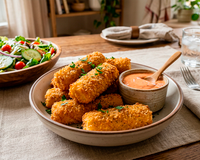 Esse palmito empanado na airfryer se tornou o meu petisco favorito, faço toda semana para acompanhar a salada e é muito fácil!