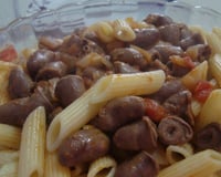 Penne ao molho de coração de frango