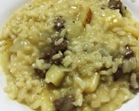 Risoto de gorgonzola com pera e filé mignon