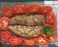 Lombo de porco com molho de hortelã