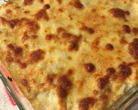 Frango desfiado e gratinado