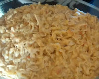 Macarrão com frango na panela de pressão