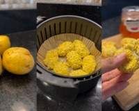 Croquete de batata e queijo com ingredientes simples assado na airfryer, fica sensacional se servir com geleia!